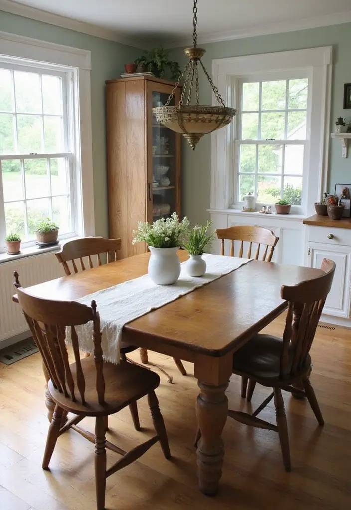 29 Kitchen Table Ideas That Balance Style and Function - 7. Vintage Farmhouse Vibes