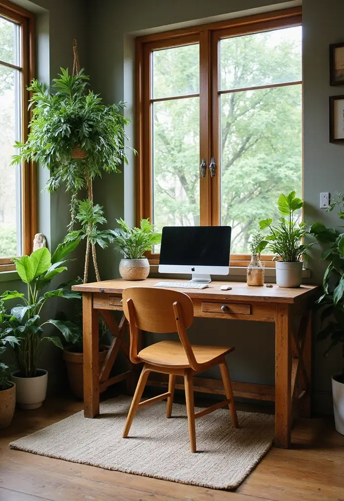 30 Modern Home Office Designs to Boost Your Productivity - 1. Eco-Friendly Chic
