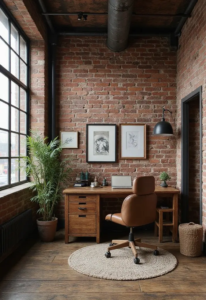 30 Modern Home Office Designs to Boost Your Productivity - 12. Industrial Edge