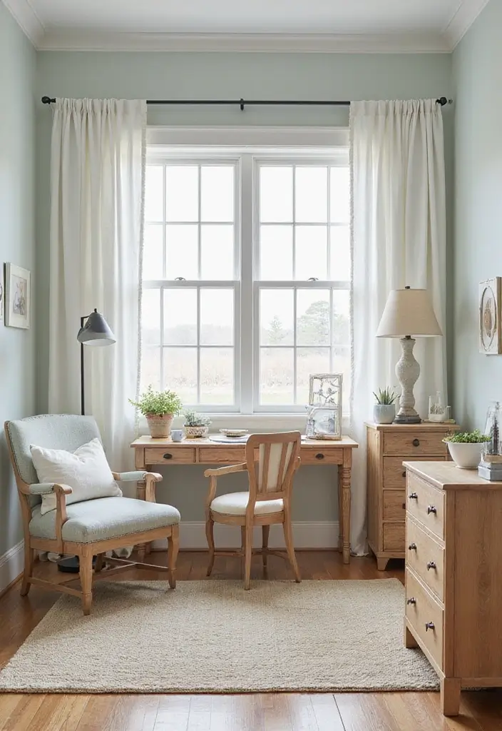 30 Modern Home Office Designs to Boost Your Productivity - 13. Coastal Calm