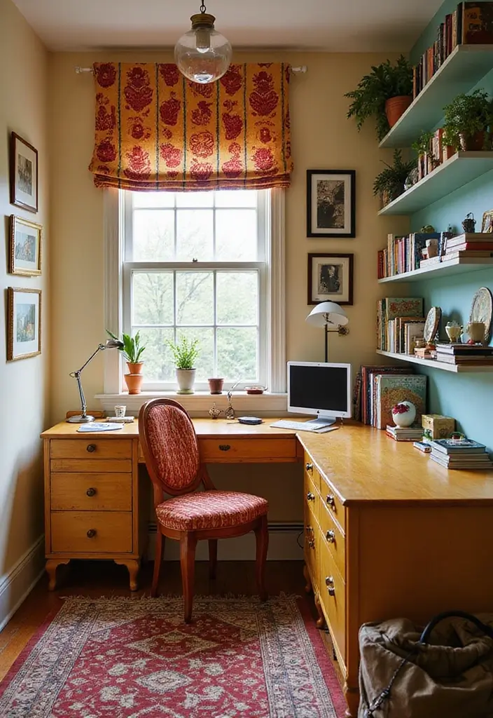 30 Modern Home Office Designs to Boost Your Productivity - 17. Retro Revival