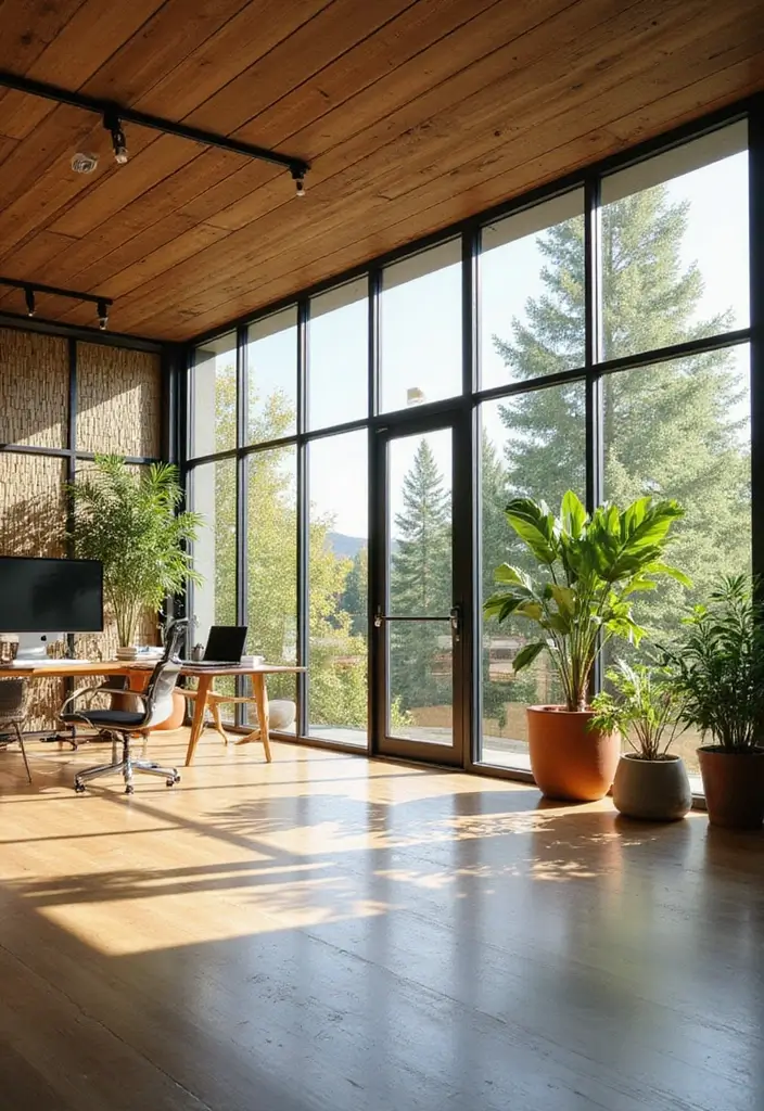 30 Modern Home Office Designs to Boost Your Productivity - 22. Outdoor Integration