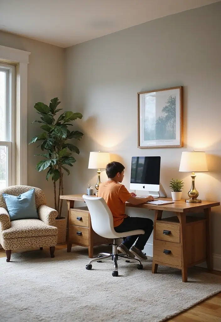 30 Modern Home Office Designs to Boost Your Productivity - 25. Family-Friendly Flexibility