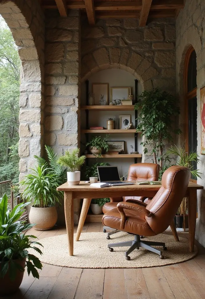 30 Modern Home Office Designs to Boost Your Productivity - 5. Nature-Inspired Haven