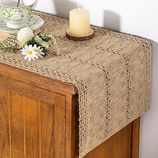 Socomi Boho Table Runner Fall Thanksgiving Farmhouse Burlap Jute Bamboo ...