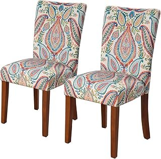 HomePop Parsons Classic Upholstered Accent Dining Chair, Set of 2, Color...