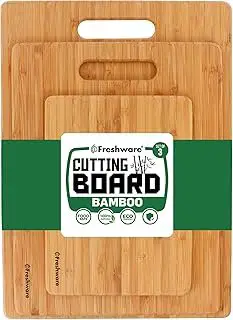 Bamboo Cutting Boards for Kitchen [Set of 3] Wood Cutting Board for Chop...