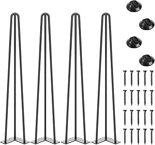 SMARTSTANDARD 28 Inch Hairpin Table Legs, 3 Steel Rods 1/2 Inch Pipe Dia...