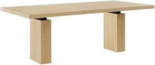 Modway Piston 82 Inch Solid Wood Rectangle Dining Table in Natural – Mod...