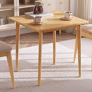 HOOBRO Bamboo Dining Table, Square Dining Table for 2, 27.6