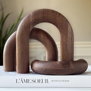 Wooden Arch Decor Set of 3 - Shelf Decor Aesthetic for Coffee Tables, Bo...