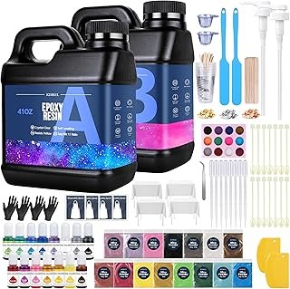 KISREL Epoxy Resin 82oz - Clear Epoxy Resin Kit with 15 Pigments and 15 ...
