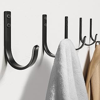 Wall Hooks for Hanging Towel/Coat - 22LB Screw in Metal Hanger Wall Moun...