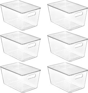 Vtopmart 6 Pack Clear Stackable Storage Bins with Lids, Large Plastic Co...