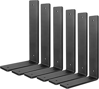 Heavy Duty Shelf Brackets 10 Inch, 6 Pack Floating Shelf Brackets, L Wal...