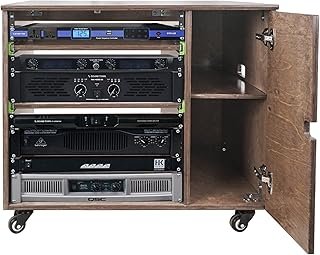 Sound Town DIY 11U Solid Baltic Birch Plywood Plywood Studio Rack with S...