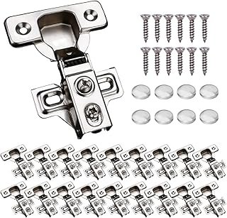 20 Pack Soft Close Cabinet Door Hinges for 1/2