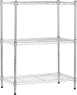 Amazon Basics 3-Shelf Adjustable Heavy Duty Steel Wire Rack Storage Shel...