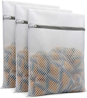 Muchfun 3Pcs Durable Honeycomb Mesh Laundry Bags for Delicates 12 x 16 I...