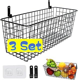 Joben Oligey 3 Set [Extra Large] Hanging Wall Baskets ,Wire Basket For S...