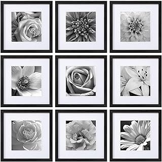 eletecpro 12x12 Picture Frames Set of 9 Classic Gallery Wall Frame Set D...