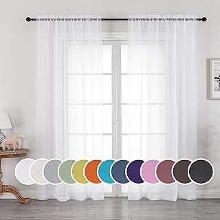 OWENIE Sheer Curtains 84 inches Long 2 Panels Set for Living Room/Bedroo...