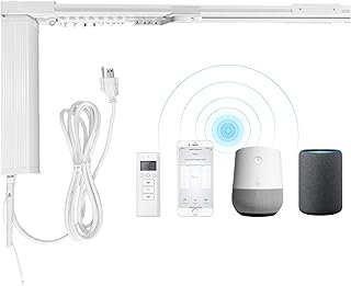 Homesupplier Smart Curtains, Remote Control Curtain Rod, WiFi Control, C...