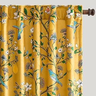 Mustard Yellow Vintage Velvet Curtains 96 inches for Living Room,Victori...