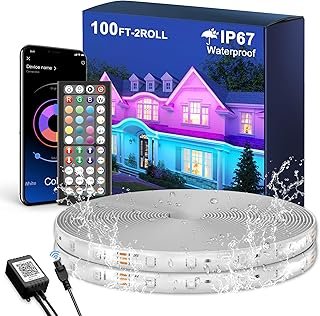 Fussion Outdoor LED Strip Lights Waterproof 100FT (2 Rolls of 50ft) IP67...