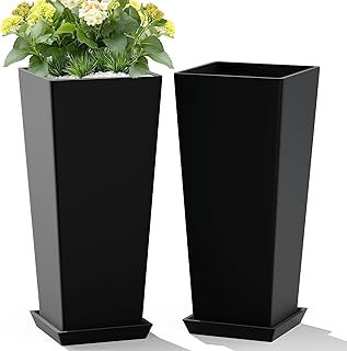 Set of 2 Large Tall Planter for Indoor or Outdoor 24