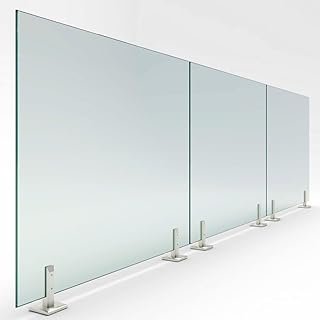 Frameless Glass Railing Panel - 1/2'' Clear Tempered Glass Railing Syste...