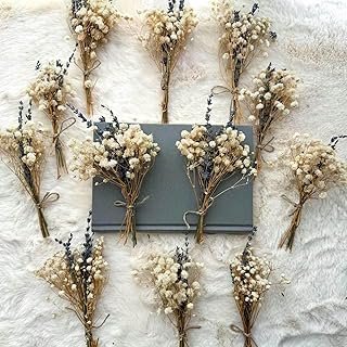 10 Pcs Mini Baby's Breath Lavender Flower Bouquets, Handmade Dried Flowe...