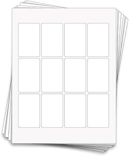 120 Labels for 4 oz Jars, 1.75 in. x 2.75 in. (White Waterproof Vinyl (I...