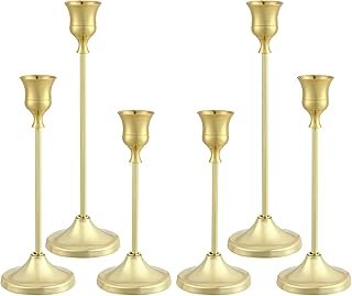 Candlestick Holders 6PCS, Metal Taper Candle Holder, Gold Candle Holders...
