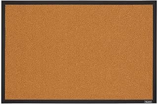 Quartet Cork Bulletin Board, Framed Corkboard, 2' x 3', Black Frame, Mes...