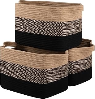 Storage Basket for Organizing, Woven Baskets for Storage, Rectangle Deco...