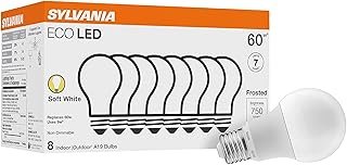 SYLVANIA ECO LED Light Bulb, A19 60W Equivalent, Efficient 9W, 7 Year, 7...