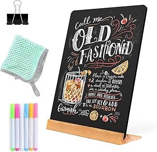 NEWNEWSHOW 8.7x12 Inch Tabletop Chalkboard with Wood Holder 1 Pack