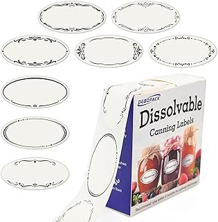 DGBDPACK 400 Dissolvable Canning Labels for Mason Jars, Small Pantry Lab...