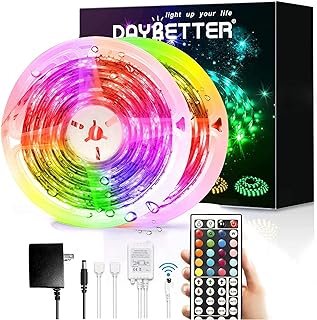 DAYBETTER Led Strip Lights Waterproof, 32.8ft(2 Rolls of 16.4ft) Led Tap...
