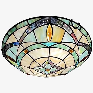ARTZONE Tiffany Ceiling Lights, Stained Glass Ceiling Light 2-Lights 12 ...