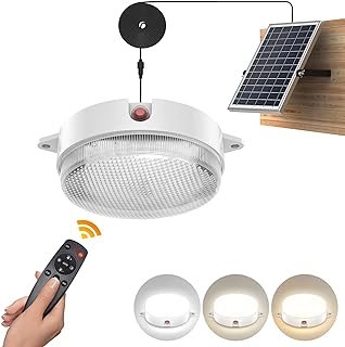 Solar Ceiling Light, Daytime & Night 6000K/4000K/3200K Solar Shed Light ...
