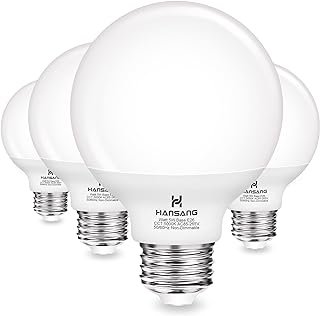 hansang G25 LED Globe Light Bulbs, 60W Equivalent, 5000K Daylight Bathro...