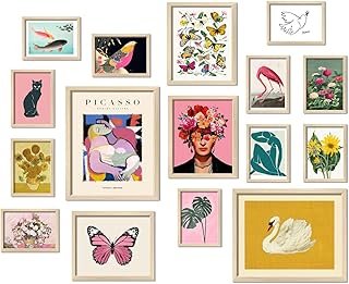 16 PCS Framed Eclectic Wall Art Decor, Modern Maximalist Home Gallery Wa...