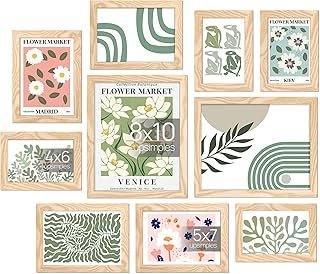 upsimples 10 Pack Picture Frames Collage Wall Decor for Mounting or Tabl...