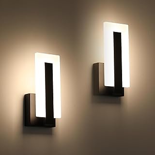 Joosenhouse Modern LED Wall Sconces Up and Down Wall Mount Light Black 3...