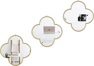 DECANIT Gold Mirrors for Wall Decoration Clover Mirrors for Living Room ...