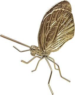 Gold Butterfly Sculpture Solid Metal Insect Ornament Mini Butterfly Figu...