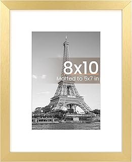 upsimples 8x10 Picture Frame, Display Pictures 5x7 with Mat or 8x10 With...
