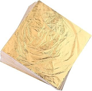 Homepal 100pcs Imitation Gold Leaf for Arts, Gilding Crafting, Painting,...